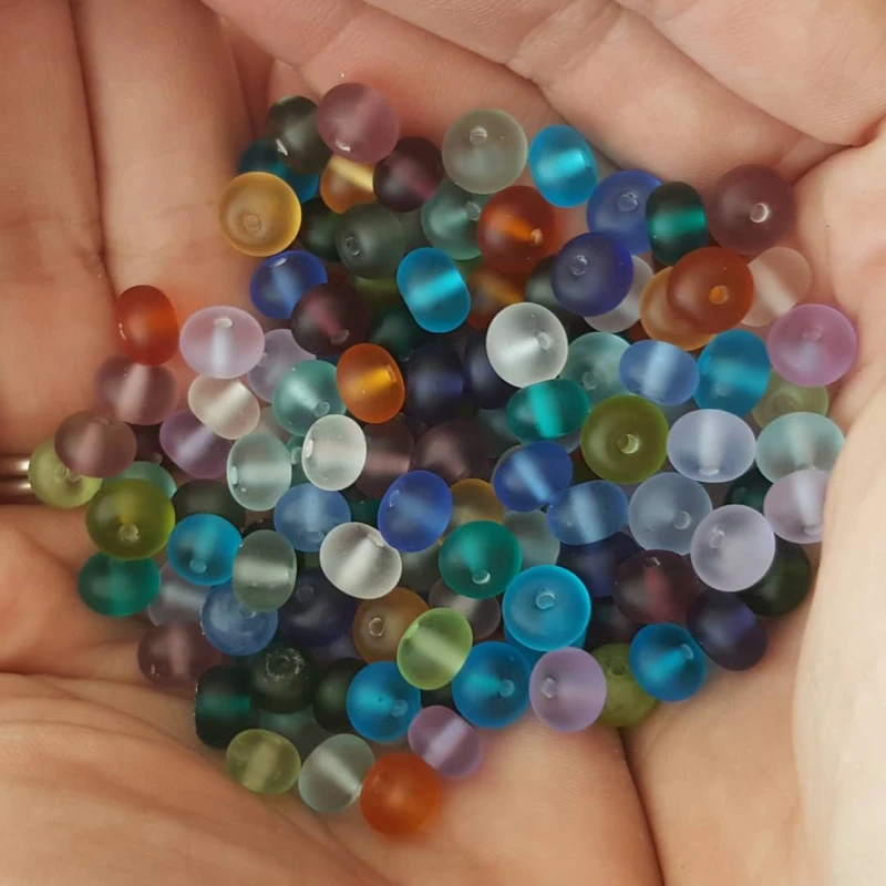 A handful of my handmade beads