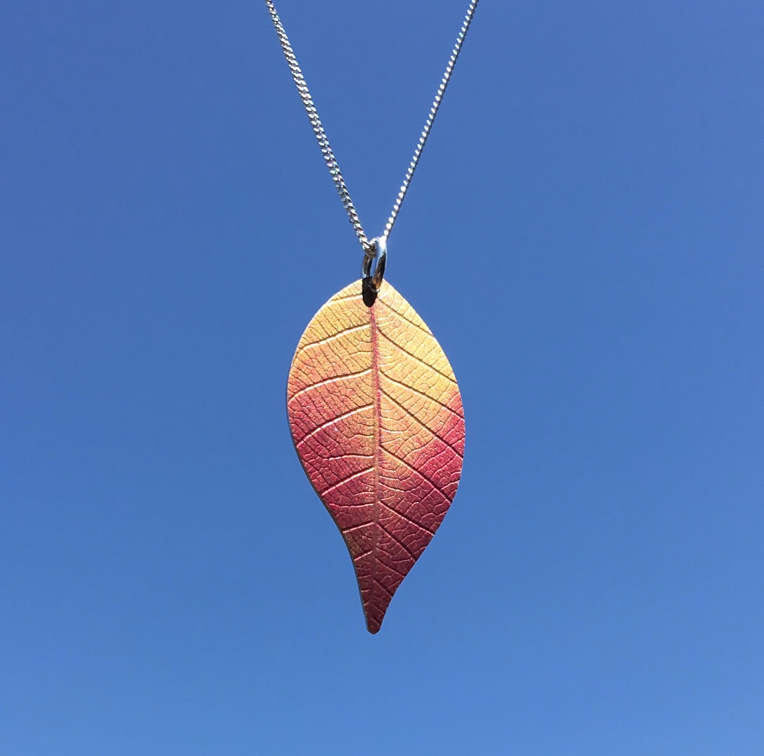 Pink Cherry leaf necklace by Photofinish Jewellery - British Craft ...