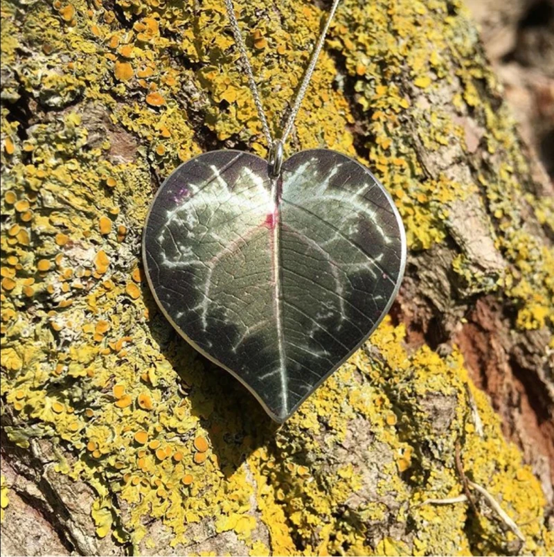 Cyclamen leaf necklace