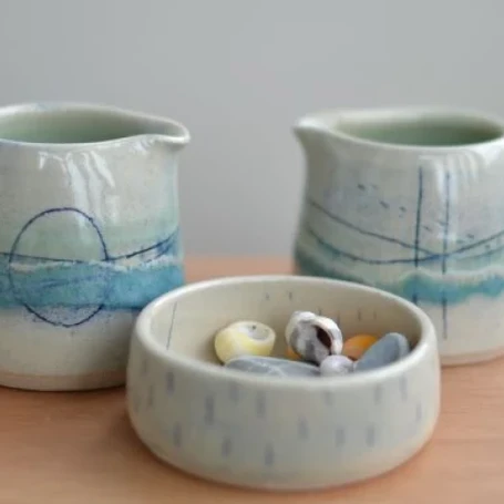 Ceramic handmade small bowl and jugs