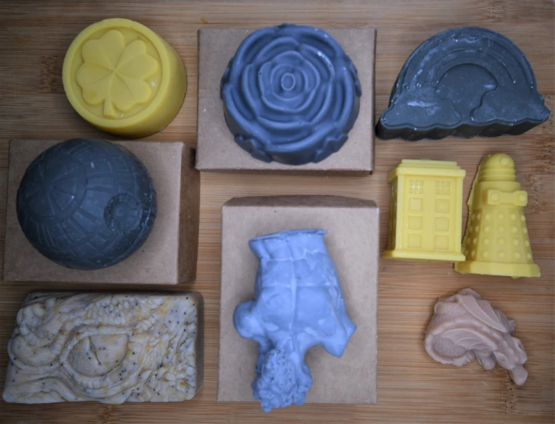 Shaped soaps using cold process soap