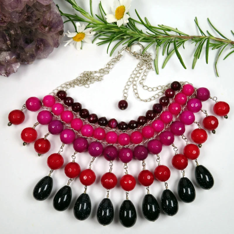 Multi Colour Large Bib Style Necklace 