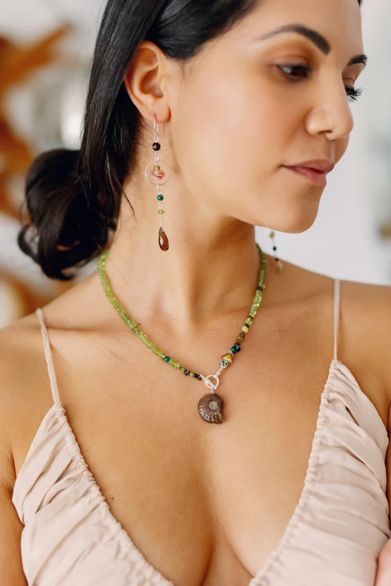 Earth Toggle necklace and Earth Amulet earrings