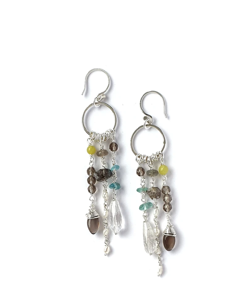 Earth Treasure earrings, Dawn.