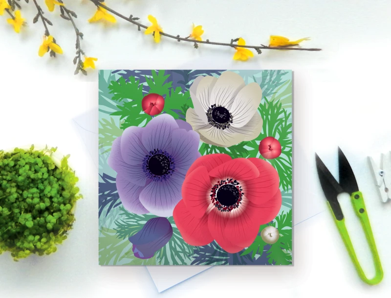 Spring Floral - Anemones Card