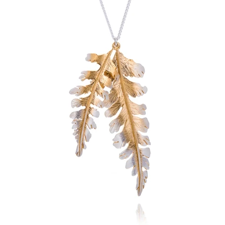 Large and medium Frosted Fern statement necklace