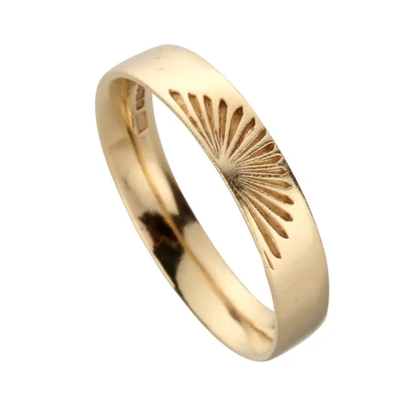 4mm slim 9ct yellow gold sunrise ring