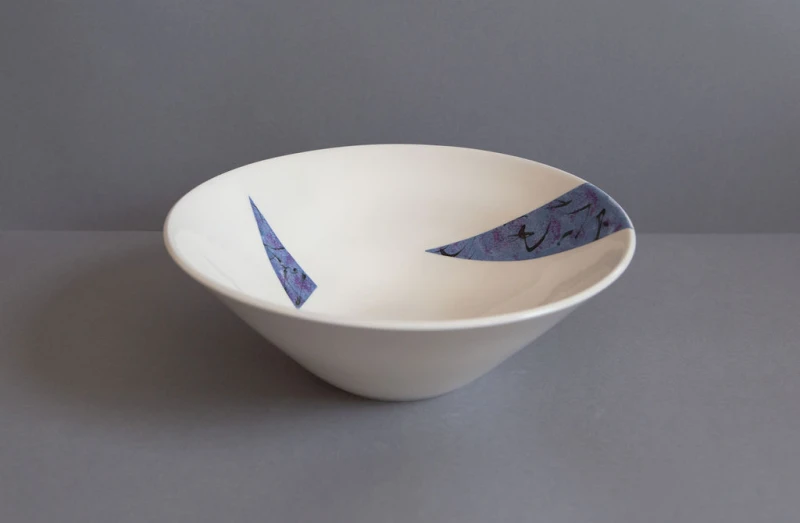 White Earthenware Bowl (Blue)