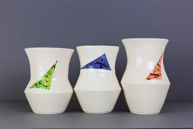 White Earthenware Vases
