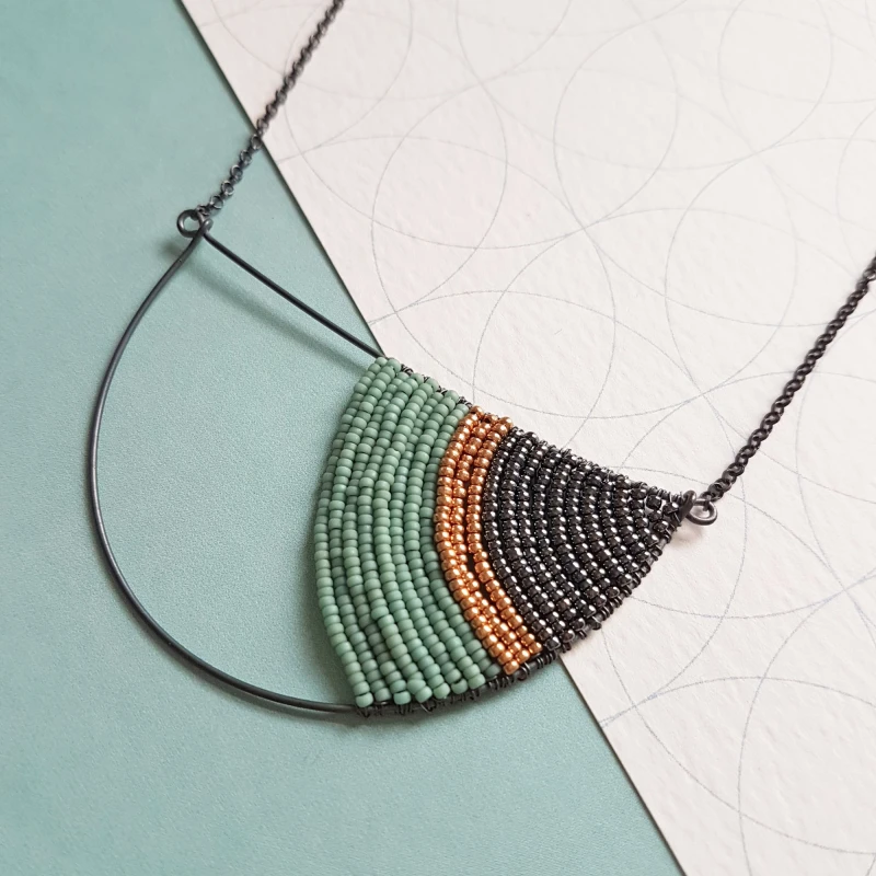 Large Geometric Necklace by Judith Brown