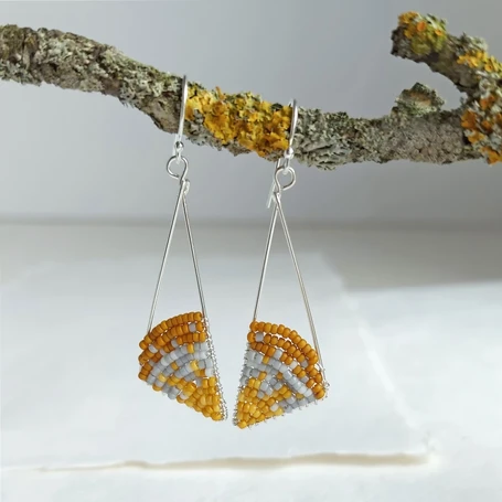 Lichen inspired triangle earrings by Judith Brown