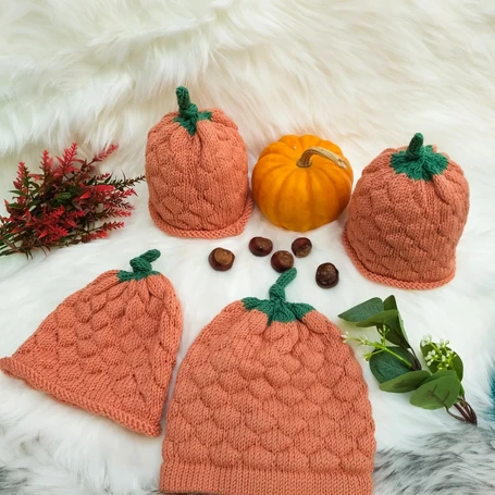 Merino Bumpy Pumpkin Hats (newborn to kids)