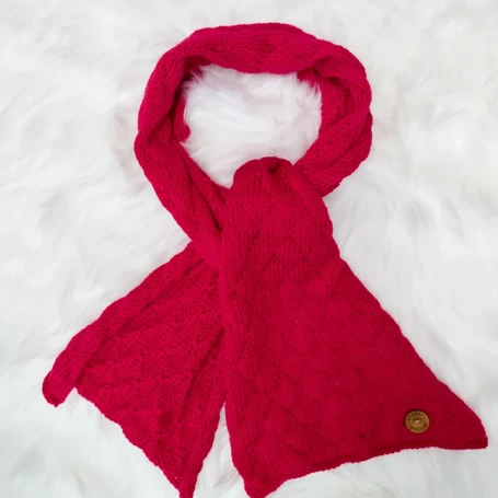 Reversible Merino Scarf Cherry Red