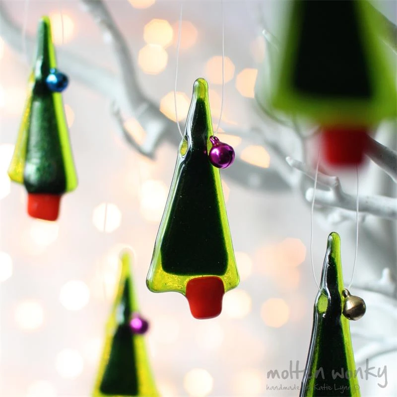 Fused Glass Tiny Christmas Trees