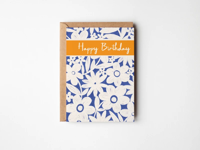 Happy Birthday/ Penblwydd Hapus Floral