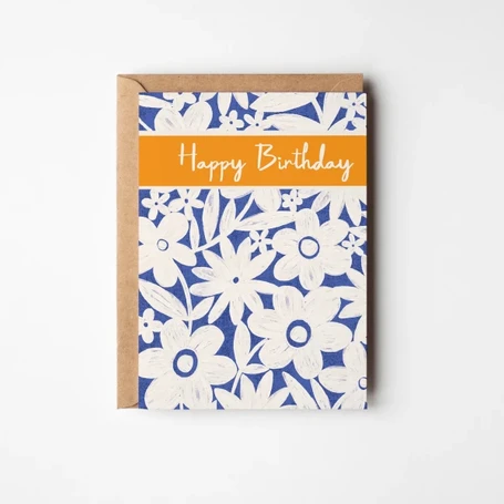 Happy Birthday/ Penblwydd Hapus Floral