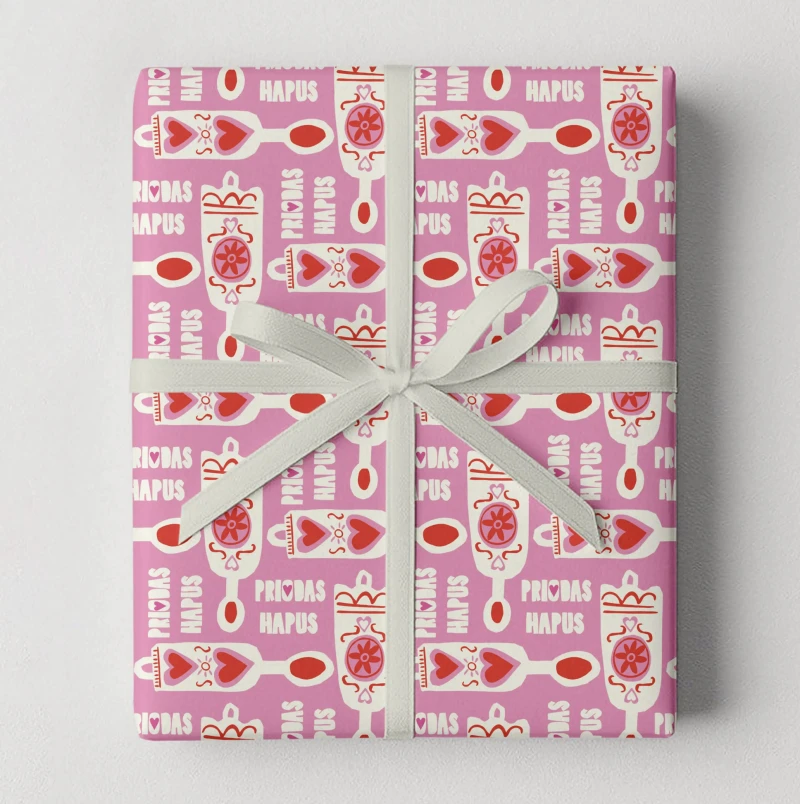 Priodas Hapus/Wedding Day Lovespoon Giftwrap