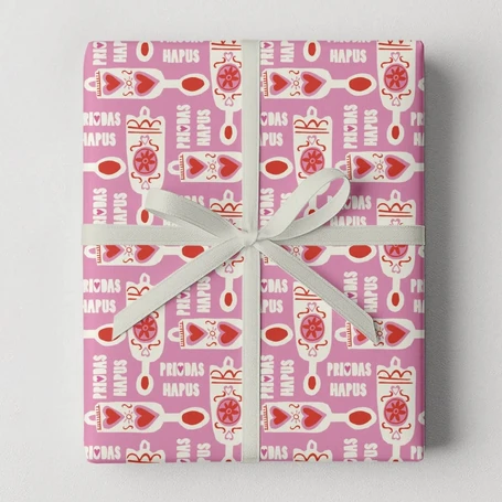 Priodas Hapus/Wedding Day Lovespoon Giftwrap
