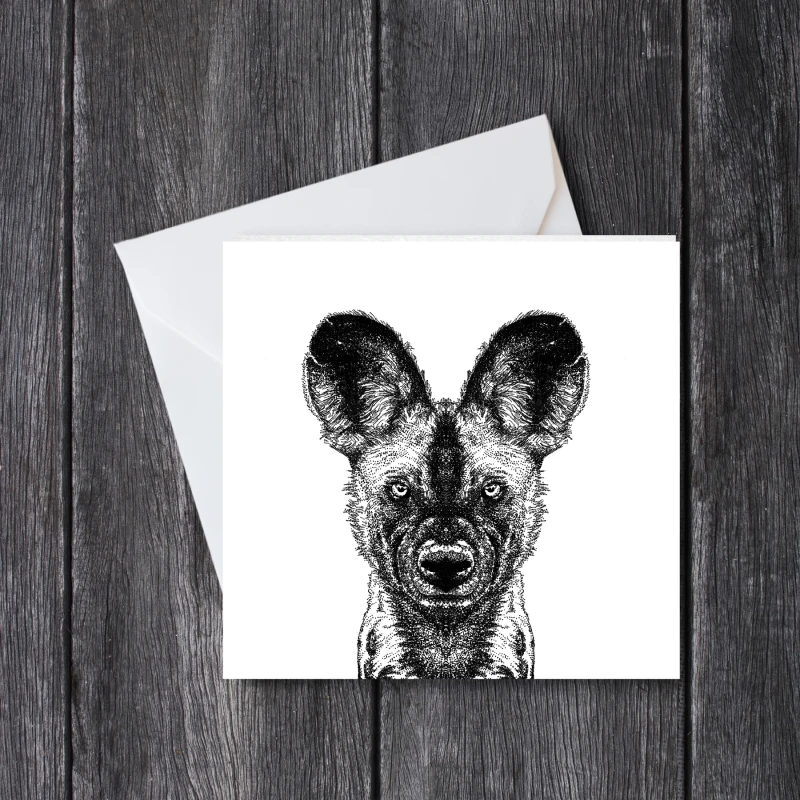 African Dog Greeting Card