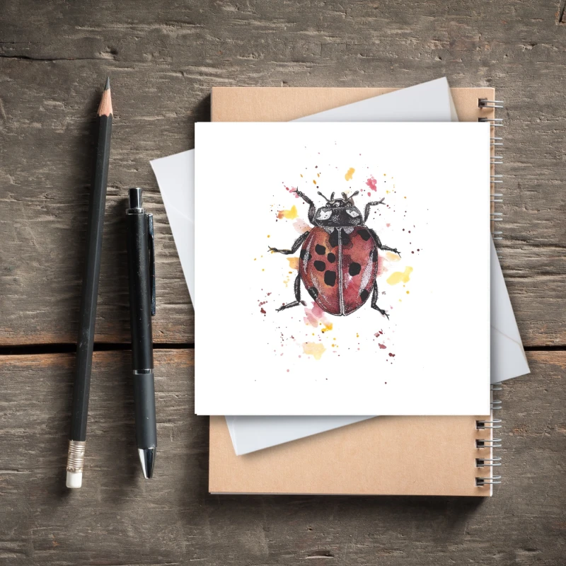 Ladybird Watercolour Card