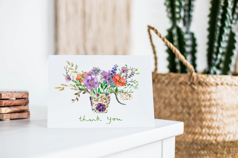Joyful Flowers collection Thank you card