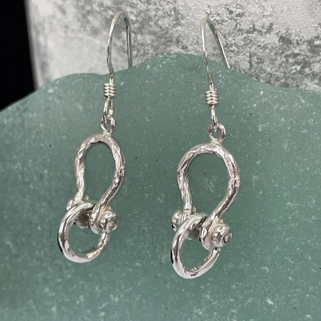 Shackle and ring drop earrings