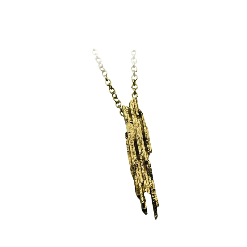 Strata large pendant necklace with gold plated finish