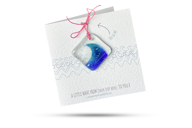 Fused Glass Present Card Custom Little Wave