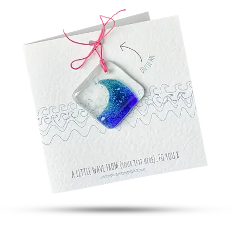 Fused Glass Present Card Custom Little Wave