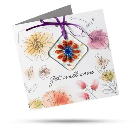 Fused Glass Present Card - Get Well Soon