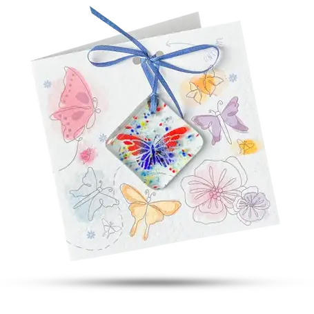 Fused Glass Present Card - Butterfly