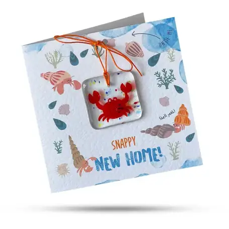 Fused Glass Present Card Snappy New Home