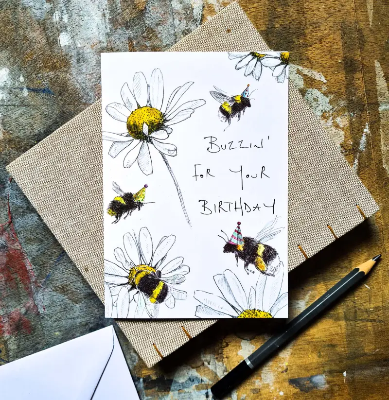 Buzzin for Your Birthday - blank card HLG24