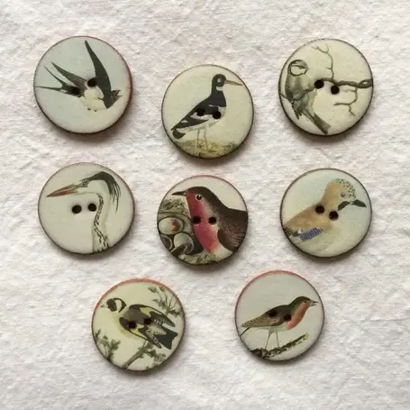 Ceramic Buttons Featuring Heritage Bird Designs