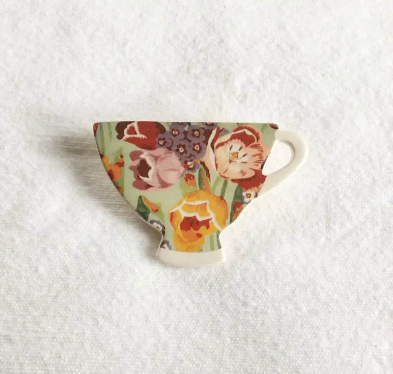 Ceramic Teacup Brooch