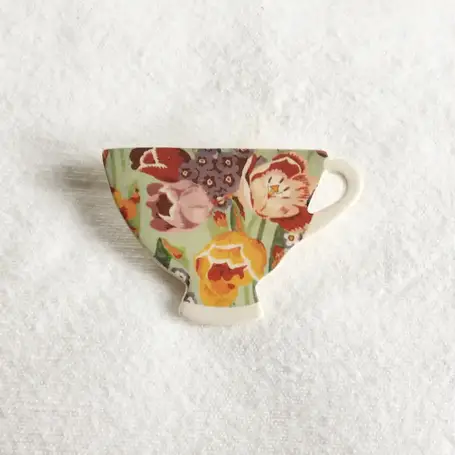 Ceramic Teacup Brooch