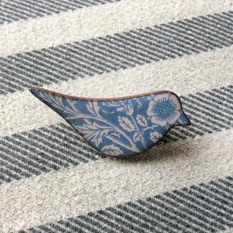 Ceramic Bird Brooch Featuring Heritage Design