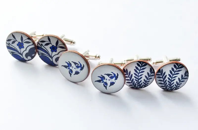 Ceramic Cufflinks - Willow Pattern Range