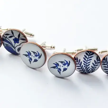 Ceramic Cufflinks - Willow Pattern Range