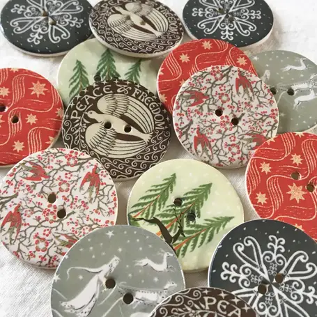 Christmas Buttons - Warner Textile Archive Range