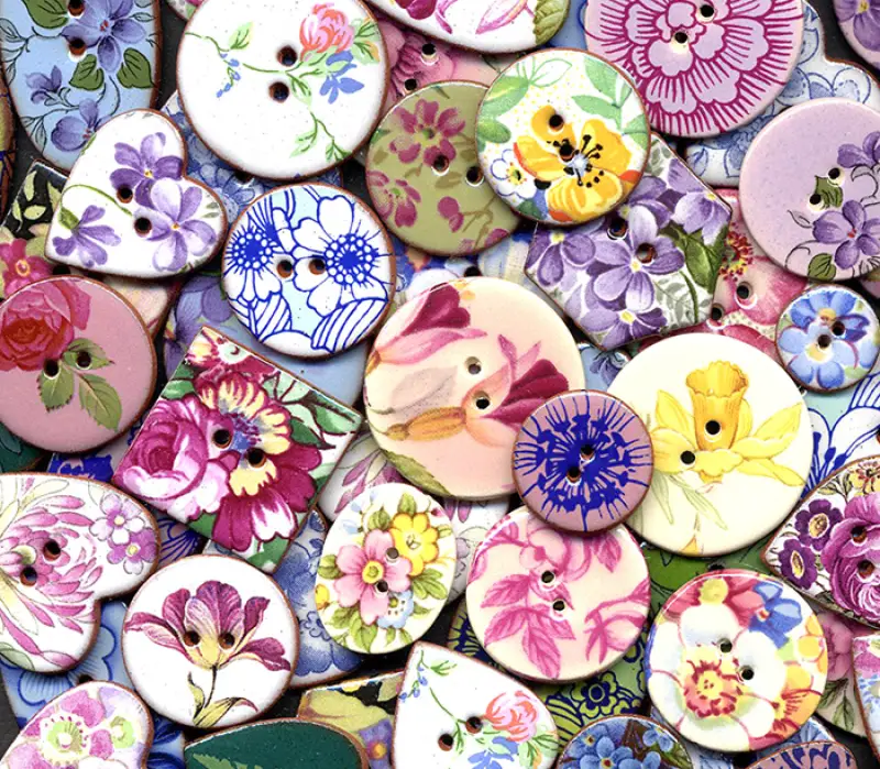 Ceramic Buttons - Floral Range