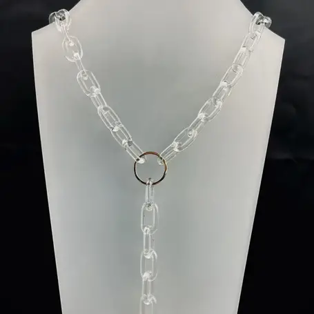 Borosilcate Glass and 9ct Gold Statment Necklace