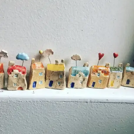 Tiny ceramic houses