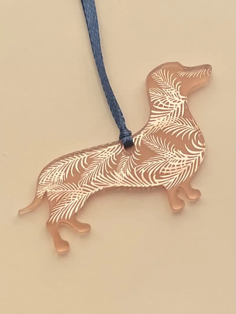 Mini decoration - sausage dog (rose gold mirrored 