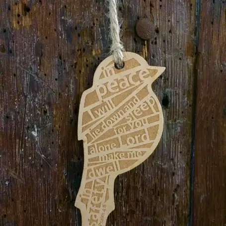 Laser Tweet - Psalm 4 (small, wood)