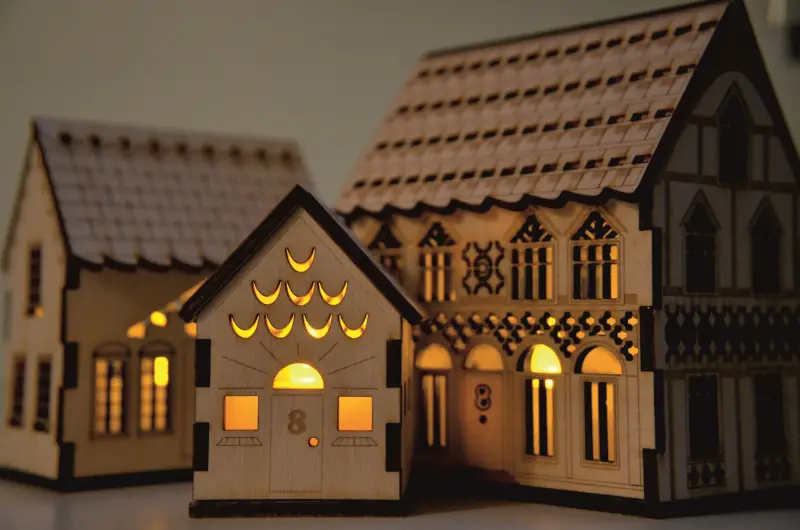 Wooden house nightlights