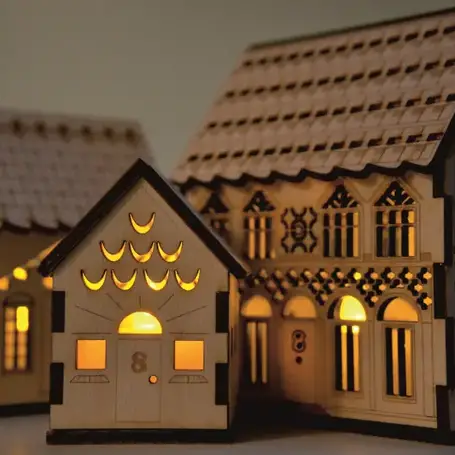 Wooden house nightlights