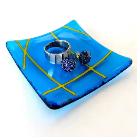 Linea fused glass ring dish