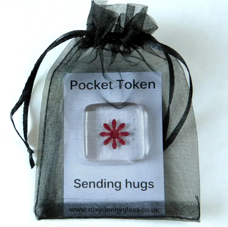 Fused glass pocket token