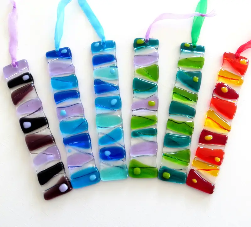 Reflections fused glass hangings